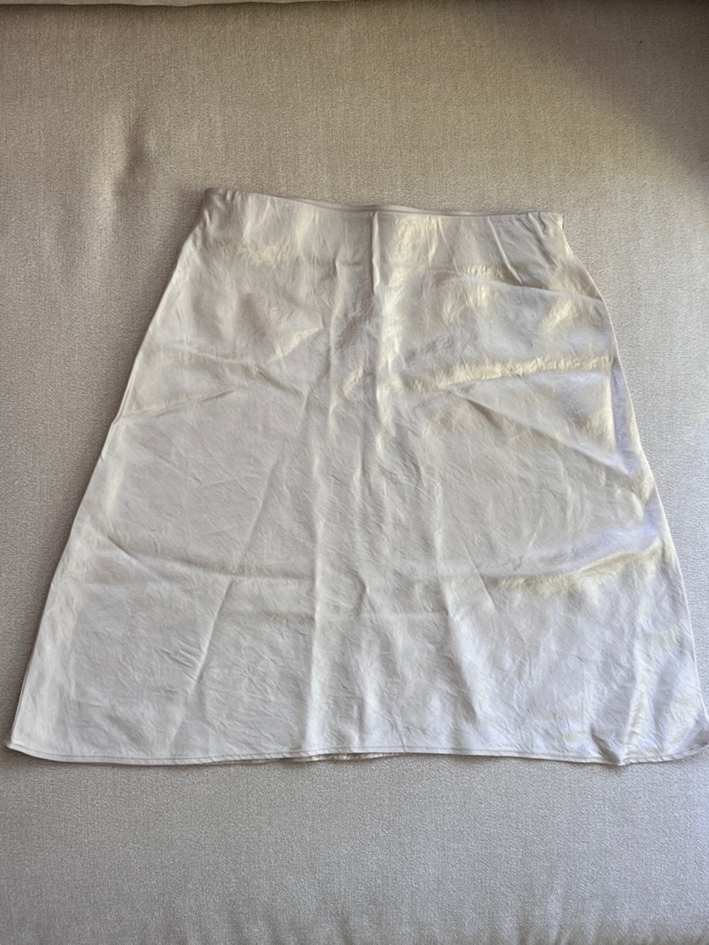 Babaton Cream A-Line Mini Satin Skirt
